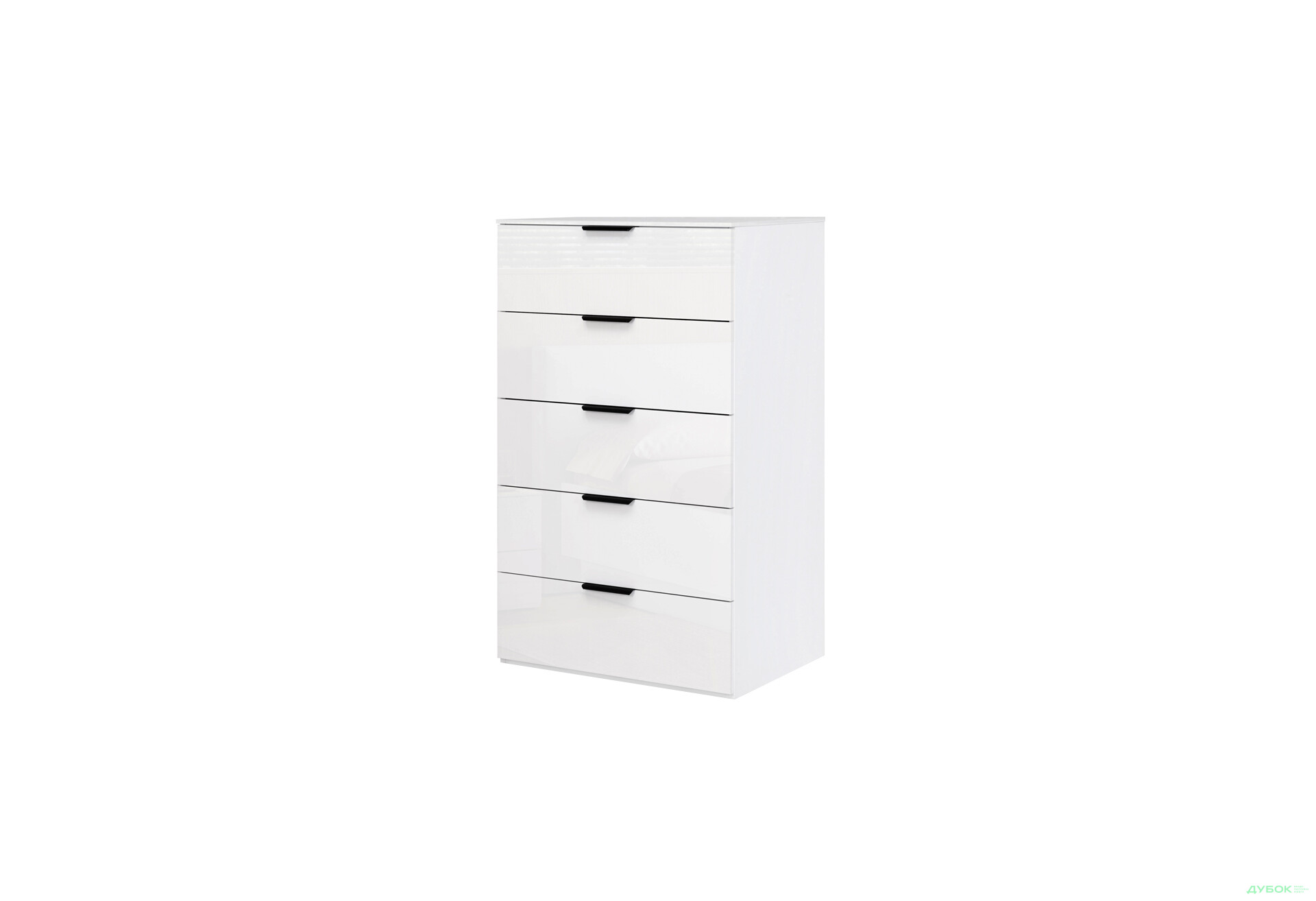 Зображення 1 - Комод MiroMark Міла з 5 шухлядами 125 см білий глянець