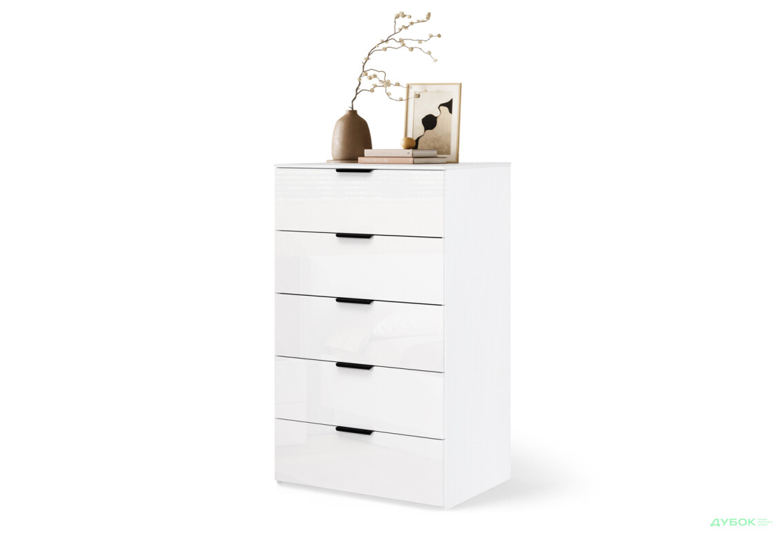 Зображення 2 - Комод MiroMark Міла з 5 шухлядами 125 см білий глянець