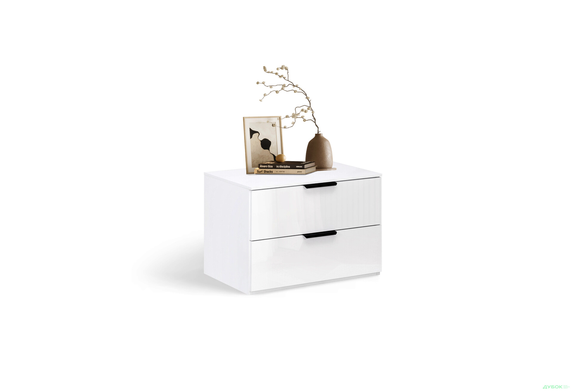 Изображение 2 - Тумба прикроватная МироМарк Мила с 2 ящиками 60 см белый глянец