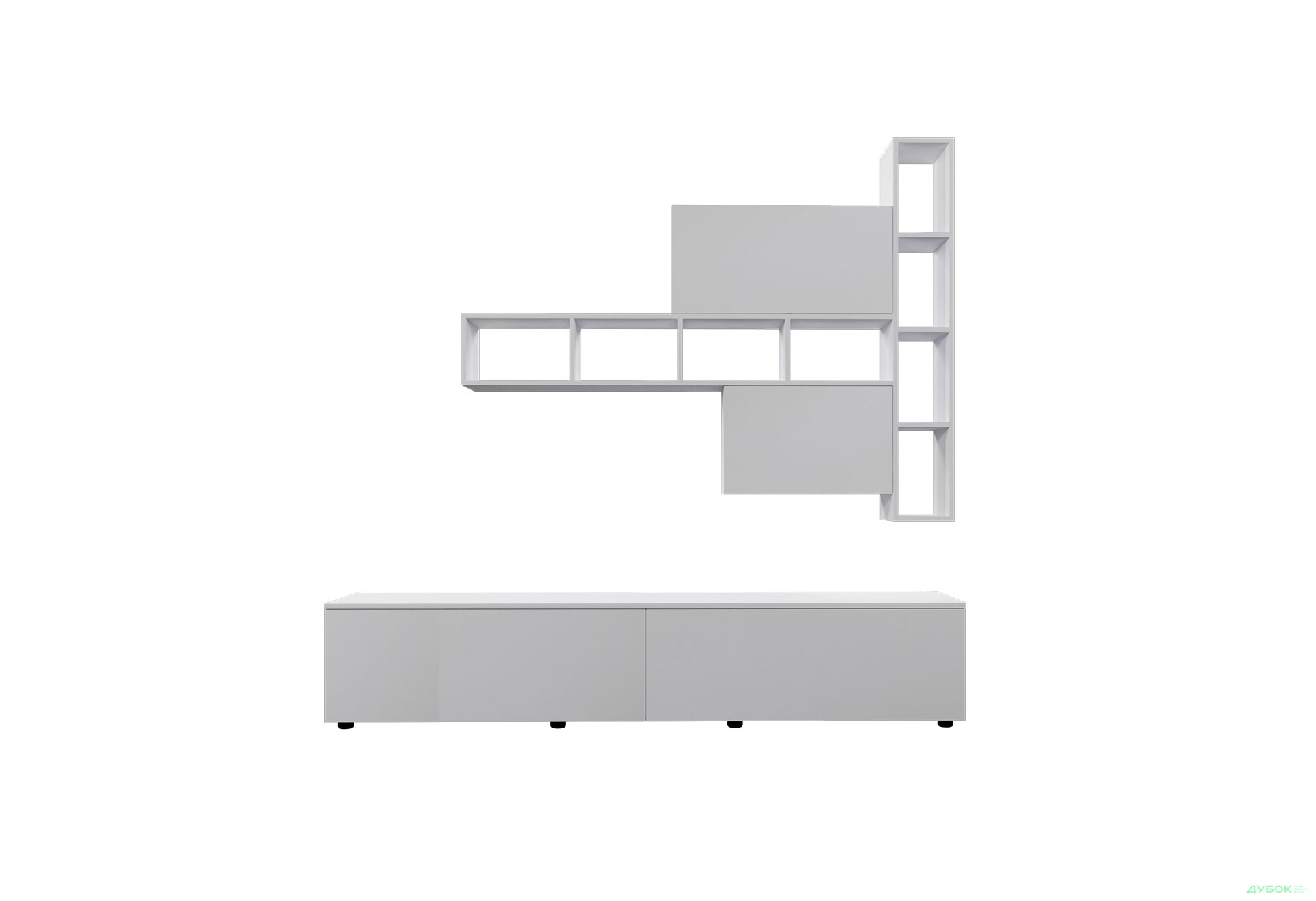 Изображение 3 - Гостиная Viant ВТ-6 с полками, тумба 180 см, белая