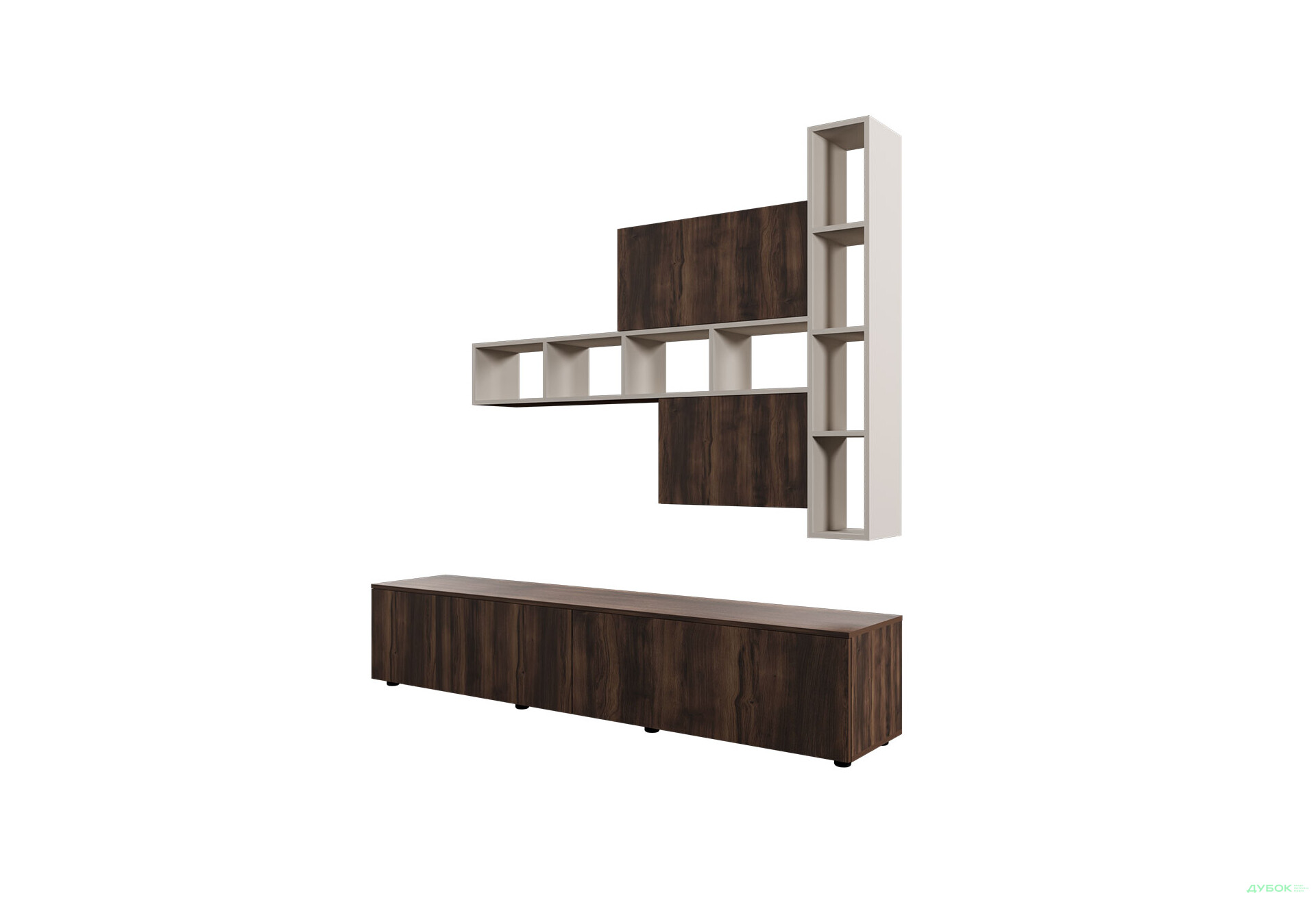 Изображение 3 - Гостиная Viant ВТ-6 с полками, тумба 180 см, кашемир / ристретто