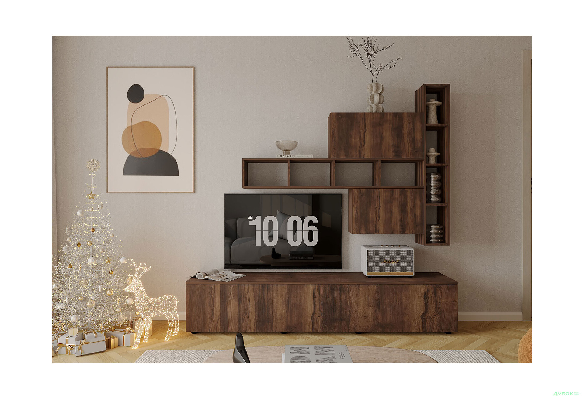 Изображение 1 - Гостиная Viant ВТ-6 с полками, тумба 180 см, ристретто