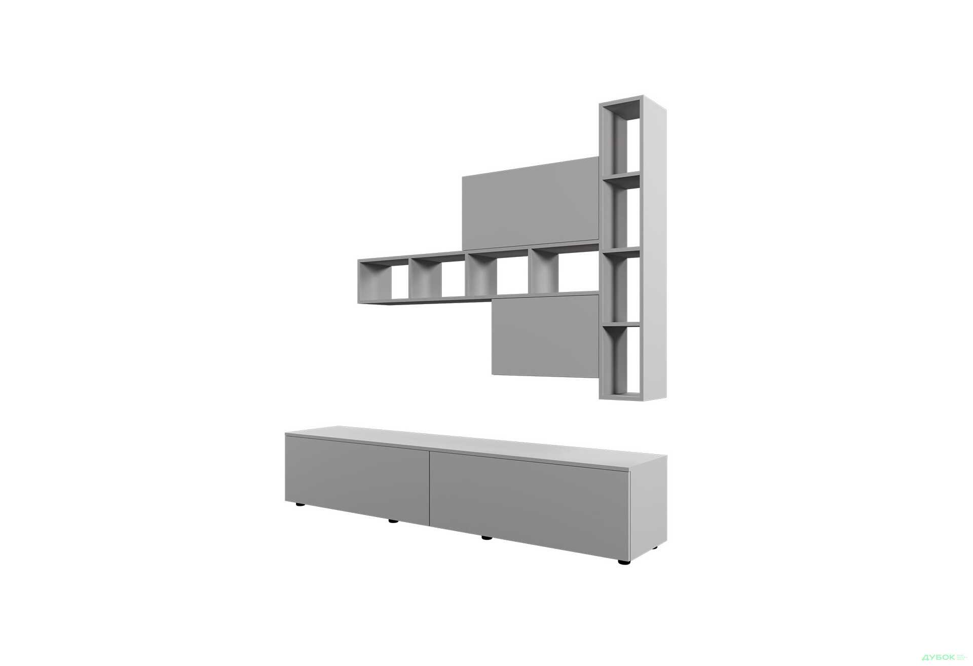 Изображение 3 - Гостиная Viant ВТ-6 с полками, тумба 180 см, серая