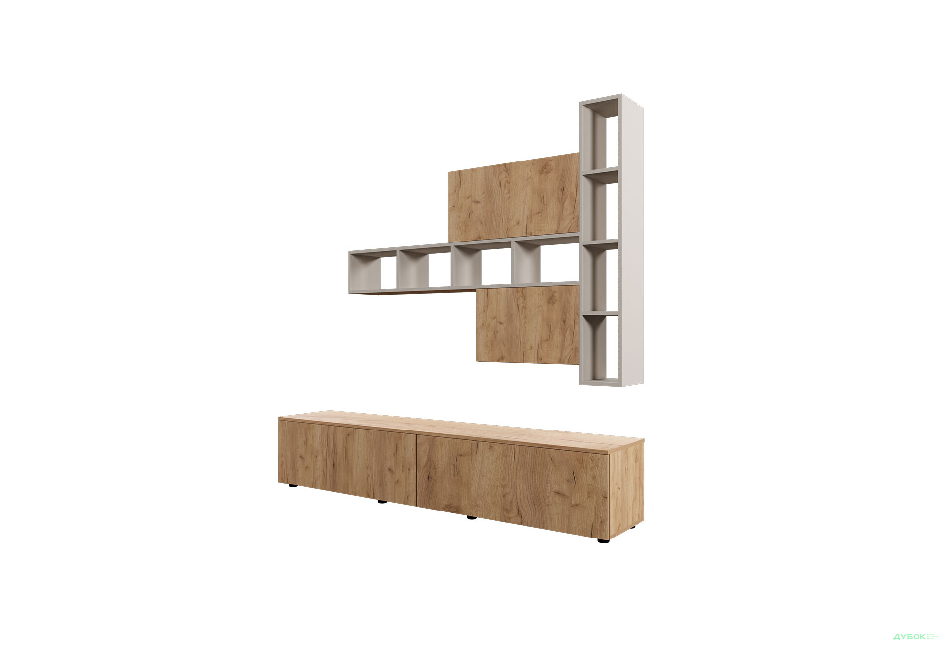 Изображение 2 - Гостиная Viant ВТ-6 с полками, тумба 180 см, дуб тахо / кашемир