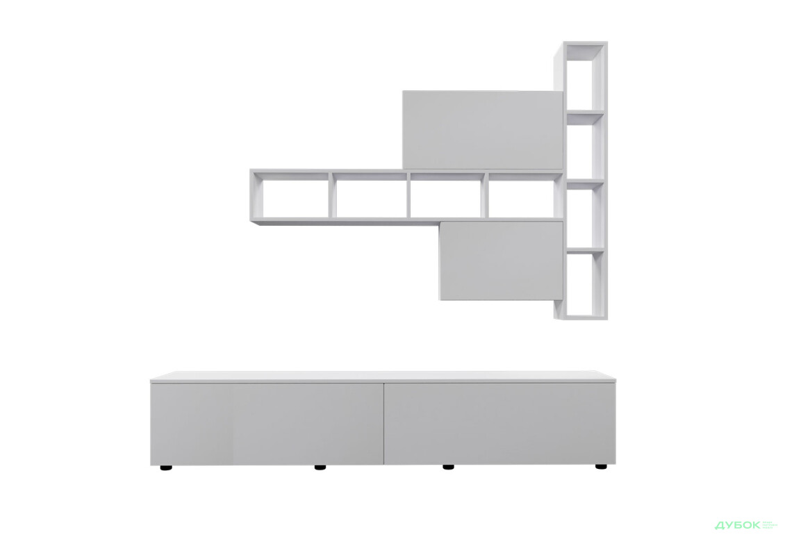 Изображение 3 - Гостиная Viant ВТ-6 с полками, тумба 200 см, белая