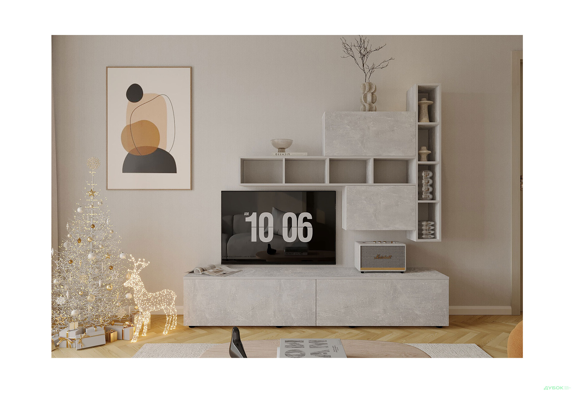 Изображение 1 - Гостиная Viant ВТ-6 с полками, тумба 200 см, индастриал