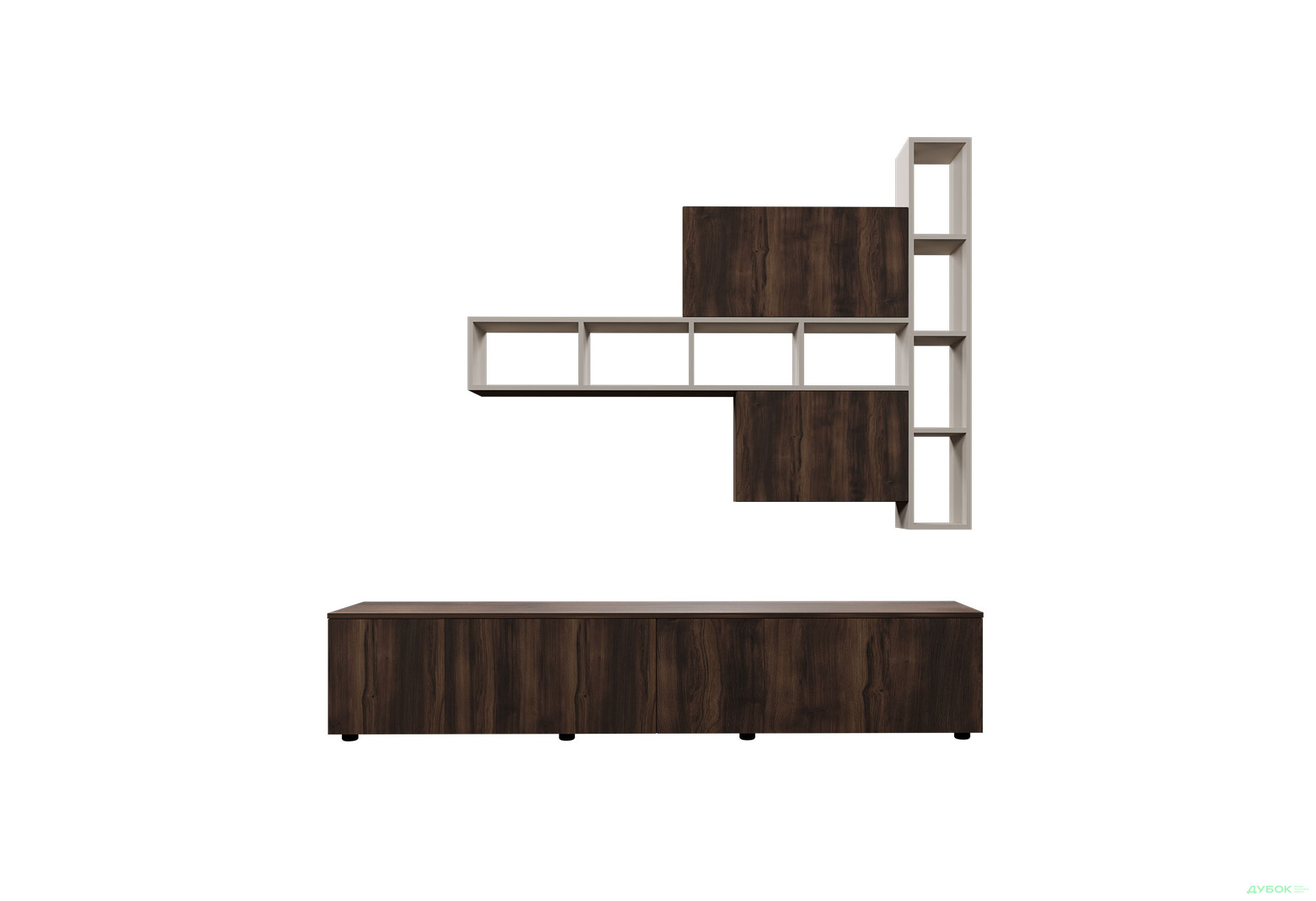 Изображение 2 - Гостиная Viant ВТ-6 с полками, тумба 200 см, кашемир / ристретто