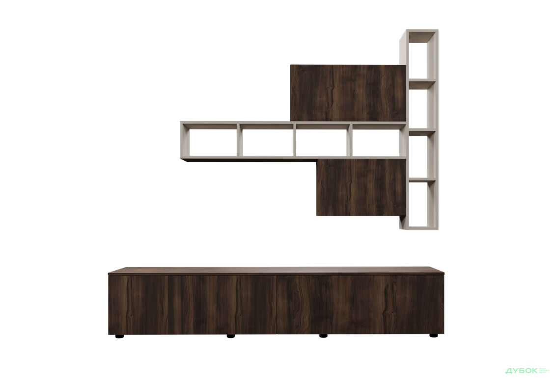 Изображение 2 - Гостиная Viant ВТ-6 с полками, тумба 200 см, кашемир / ристретто