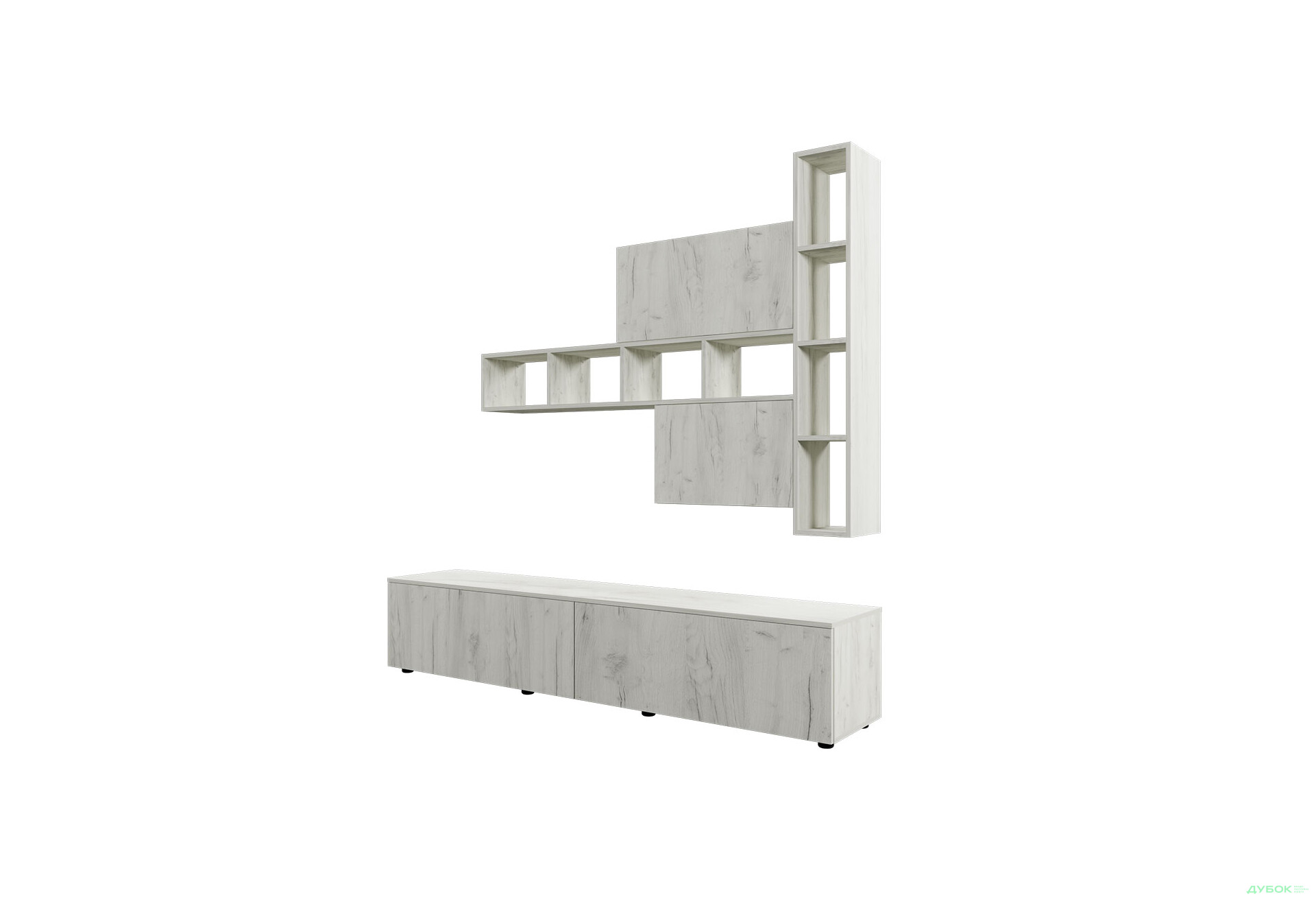 Изображение 3 - Гостиная Viant ВТ-6 с полками, тумба 200 см, дуб крафт белый