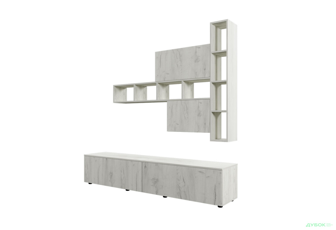 Изображение 3 - Гостиная Viant ВТ-6 с полками, тумба 200 см, дуб крафт белый