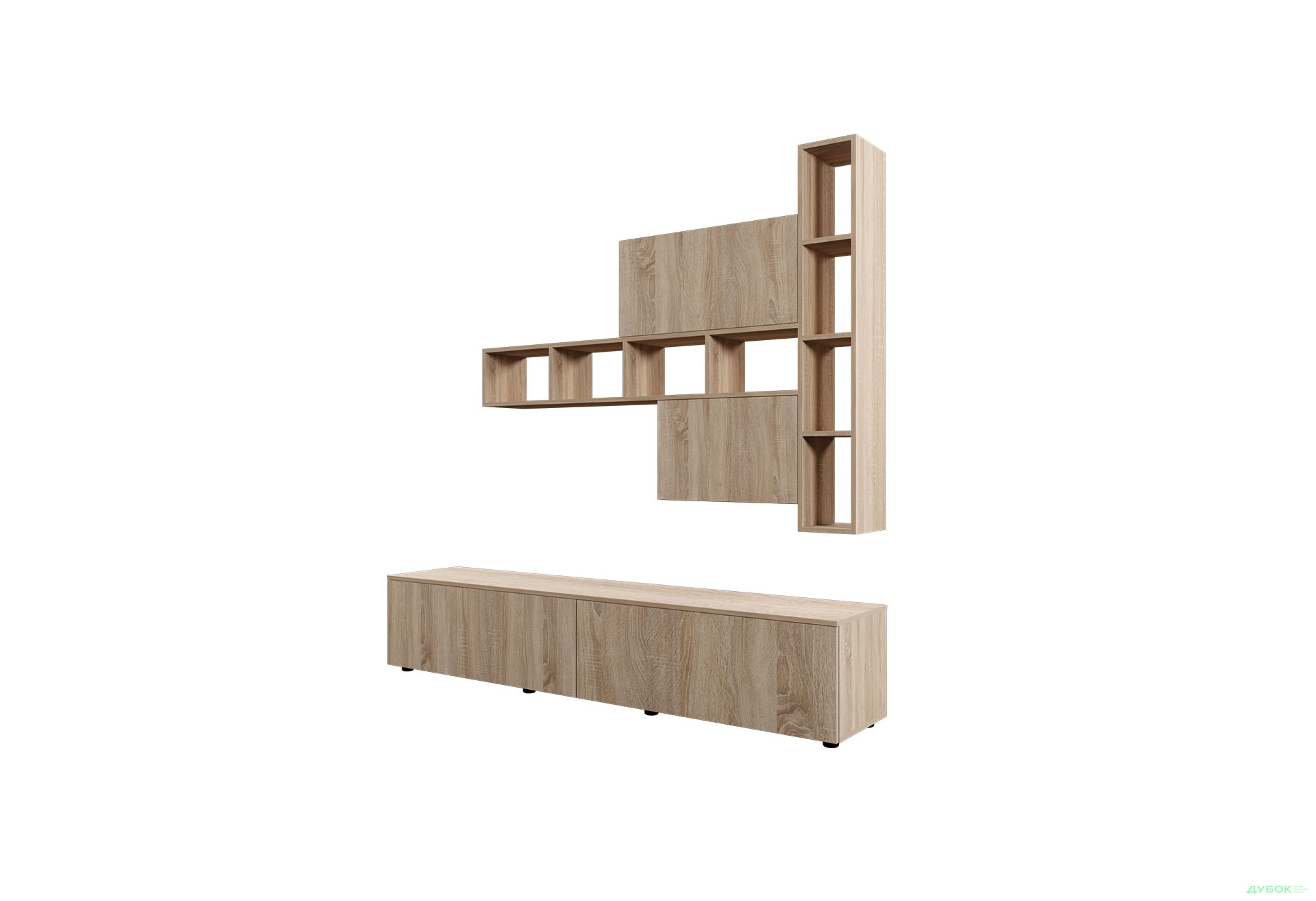 Изображение 3 - Гостиная Viant ВТ-6 с полками, тумба 200 см, дуб сонома