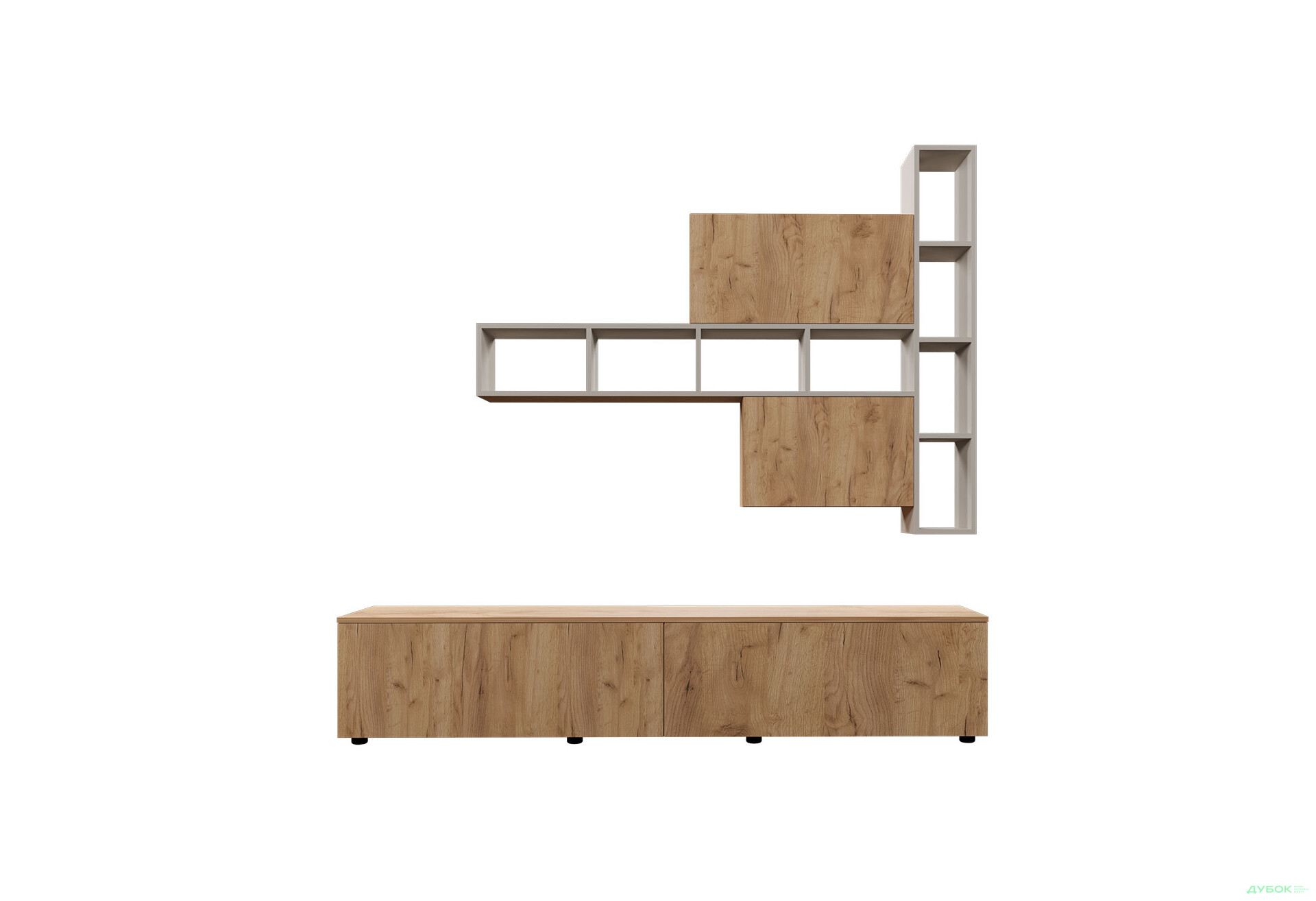 Изображение 2 - Гостиная Viant ВТ-6 с полками, тумба 200 см, дуб тахо / кашемир