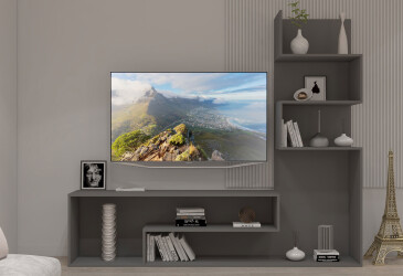 Гостиная Viant ВТ-7 со стелажом 180 см, антрацит