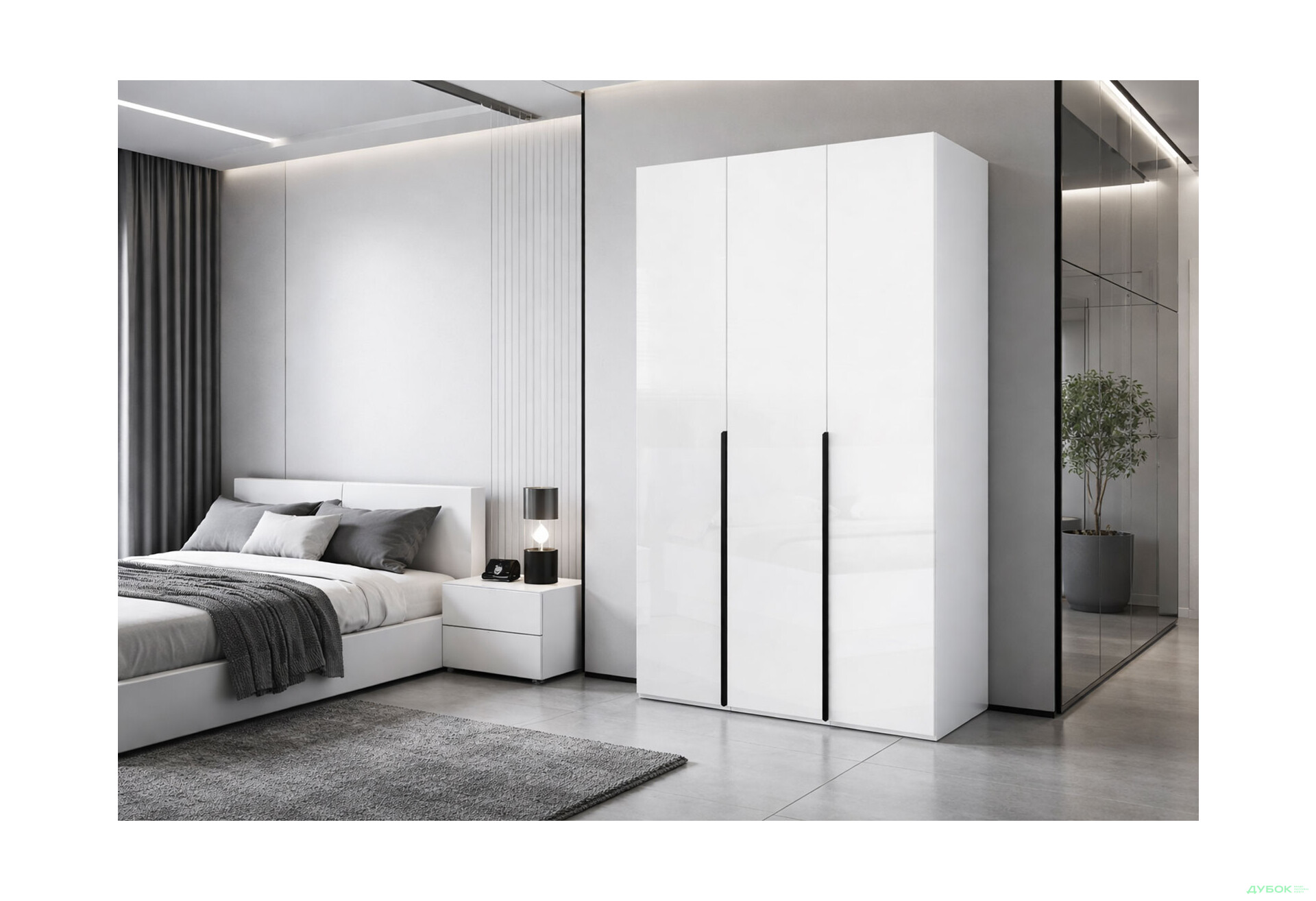 Зображення 2 - Шафа MiroMark Міла 3-дверна 134,4 см білий глянець