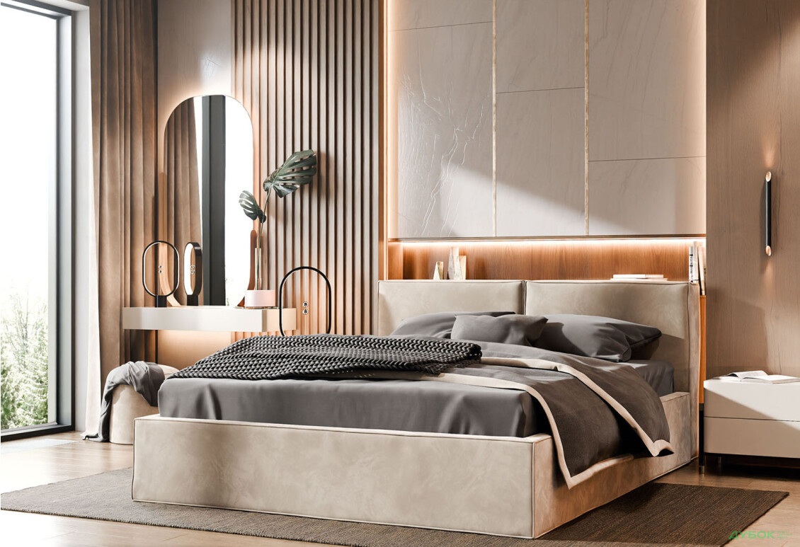 Зображення 2 - Ліжко-подіум Світ Меблів Ванесса 4, 120х200 см без механізму, велюр Багіра 32