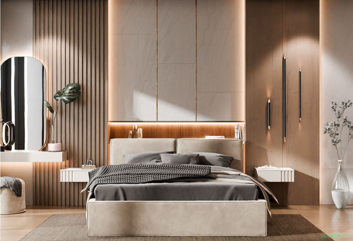 Зображення 4 - Ліжко-подіум Світ Меблів Ванесса 4, 140х200 см без механізму, велюр Багіра 32