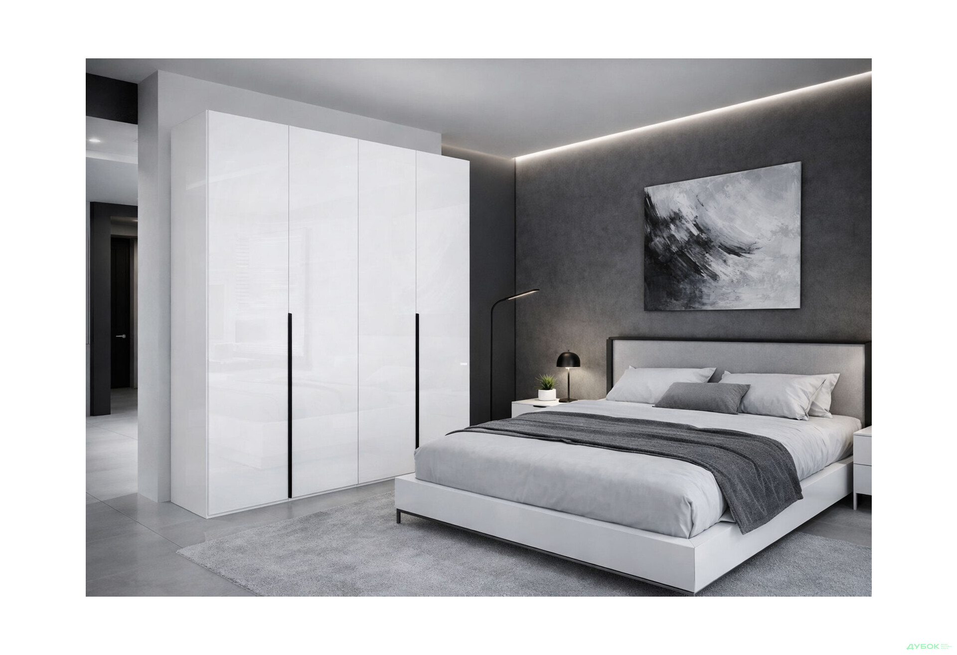 Зображення 2 - Шафа MiroMark Міла 4-дверна 179,2 см білий глянець