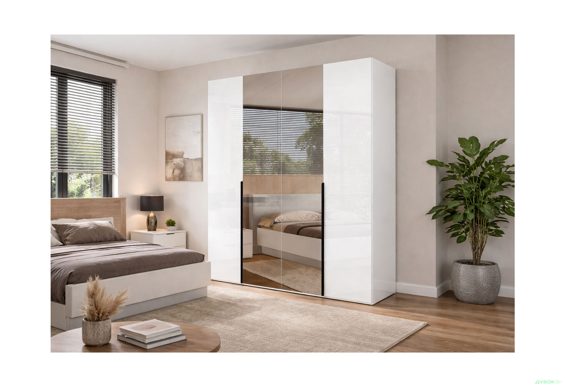 Изображение 2 - Шкаф МироМарк Мила 4-дверный с зеркалом 179,2 см белый глянец