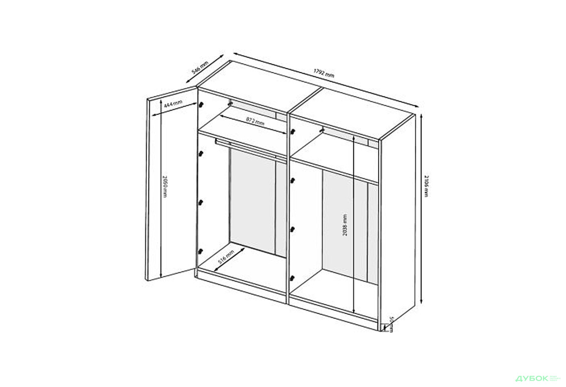 Изображение 4 - Шкаф МироМарк Мила 4-дверный с зеркалом 179,2 см белый глянец