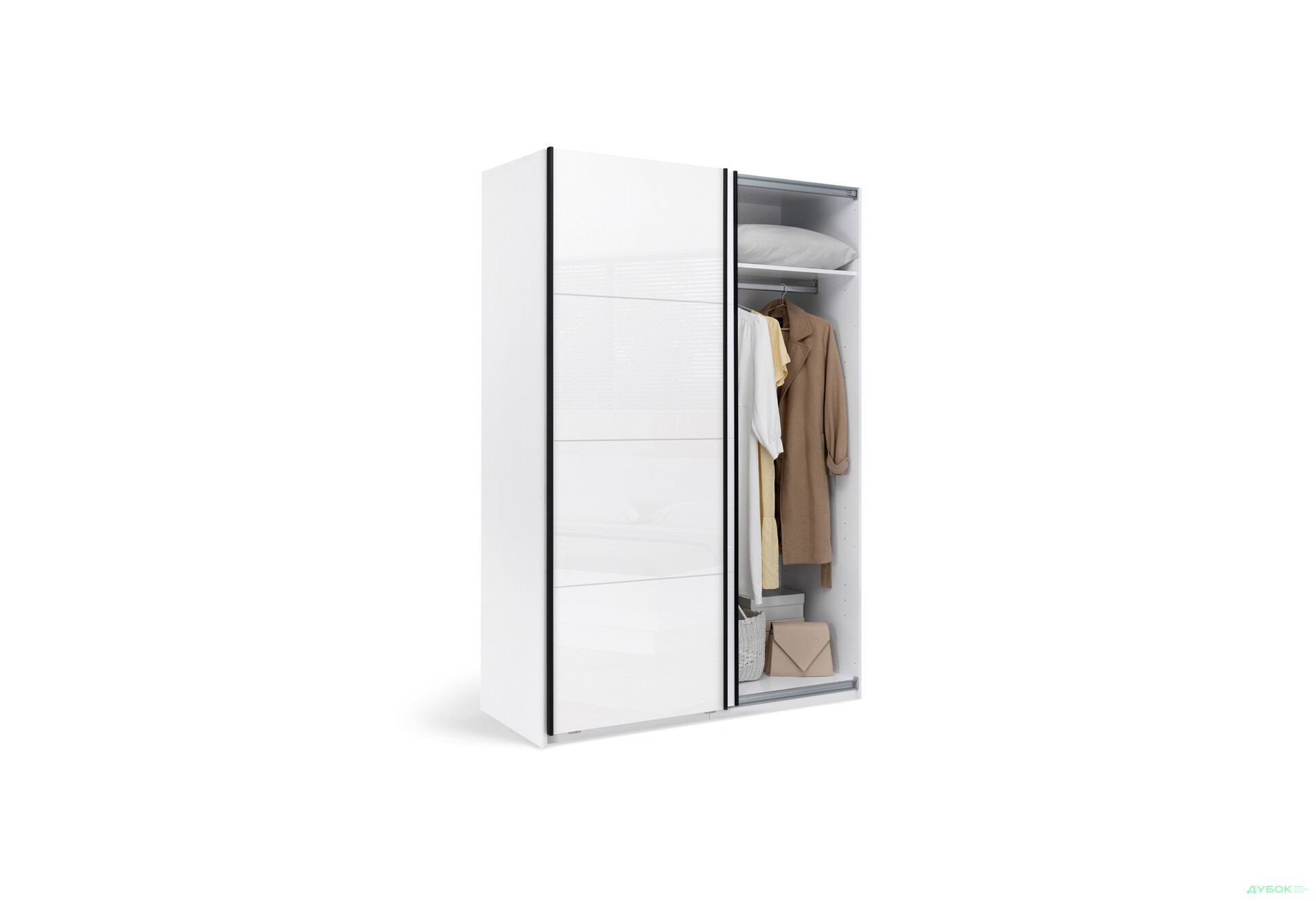 Изображение 2 - Шкаф-купе МироМарк Мила 2-дверный 1,5х2,1м с зеркалом белый глянец