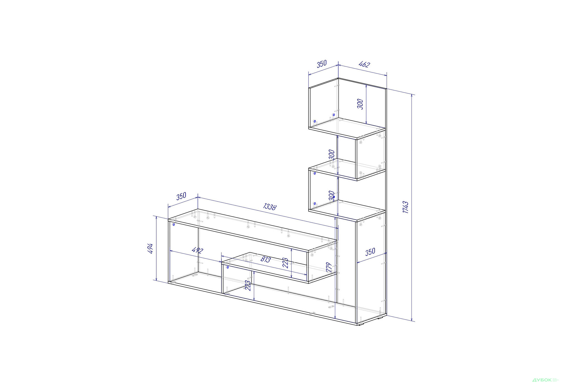 Изображение 4 - Гостиная Viant ВТ-7 со стелажом 180 см, кашемир