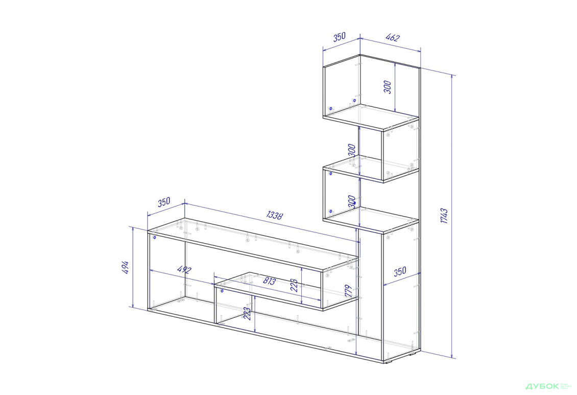 Изображение 4 - Гостиная Viant ВТ-7 со стелажом 180 см, ристретто