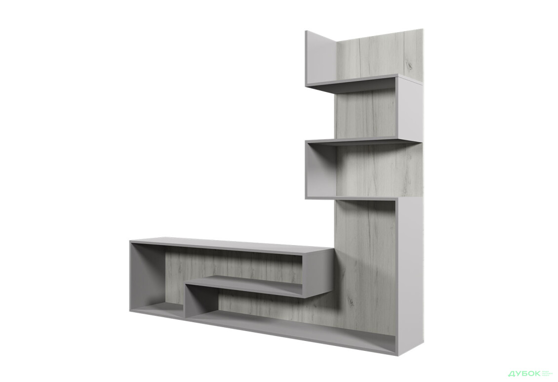 Изображение 2 - Гостиная Viant ВТ-7 со стелажом 180 см, серый / дуб крафт белый