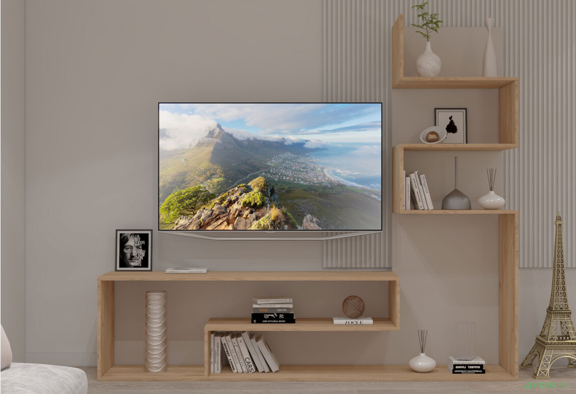 Гостиная Viant ВТ-7 со стелажом 180 см, дуб тахо / кашемир