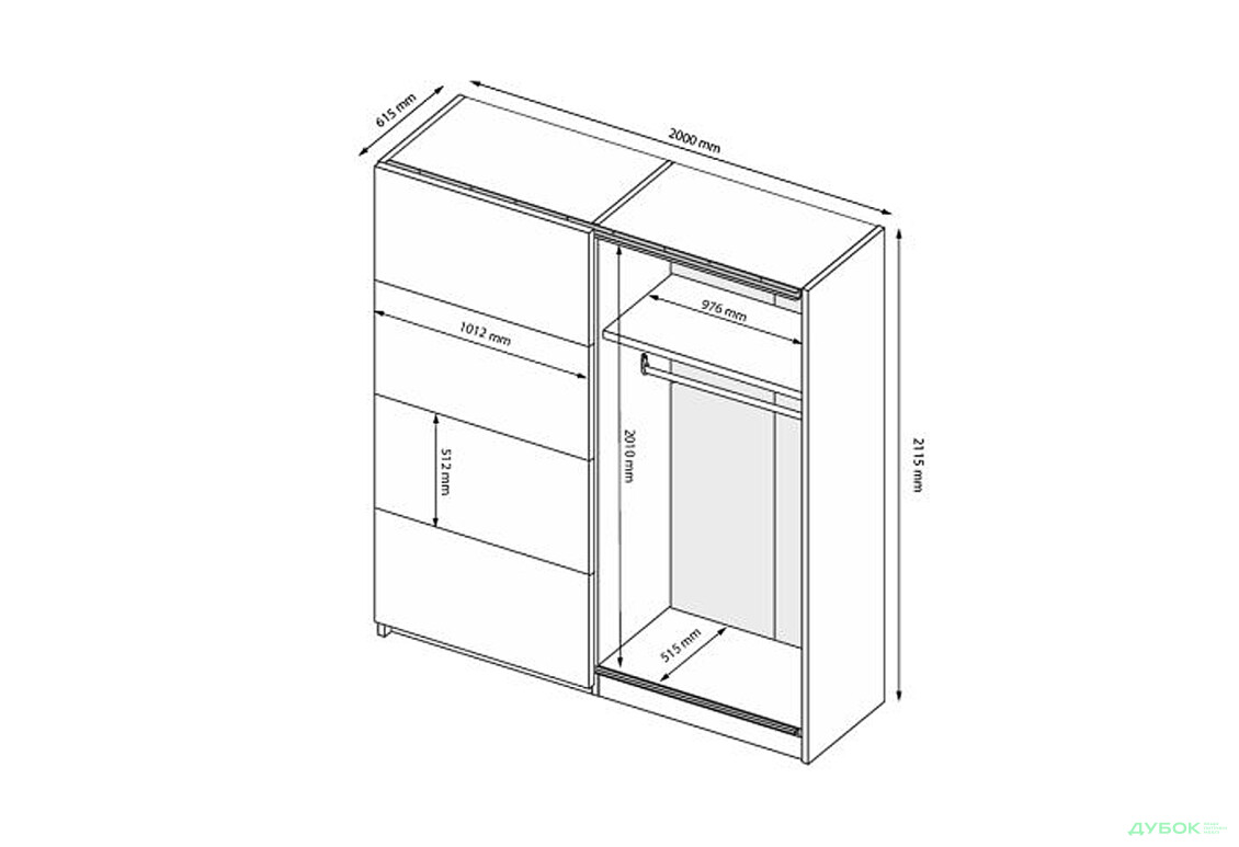 Изображение 5 - Шкаф-купе МироМарк Мила 2-дверный 2,0х2,1м с зеркалом белый глянец