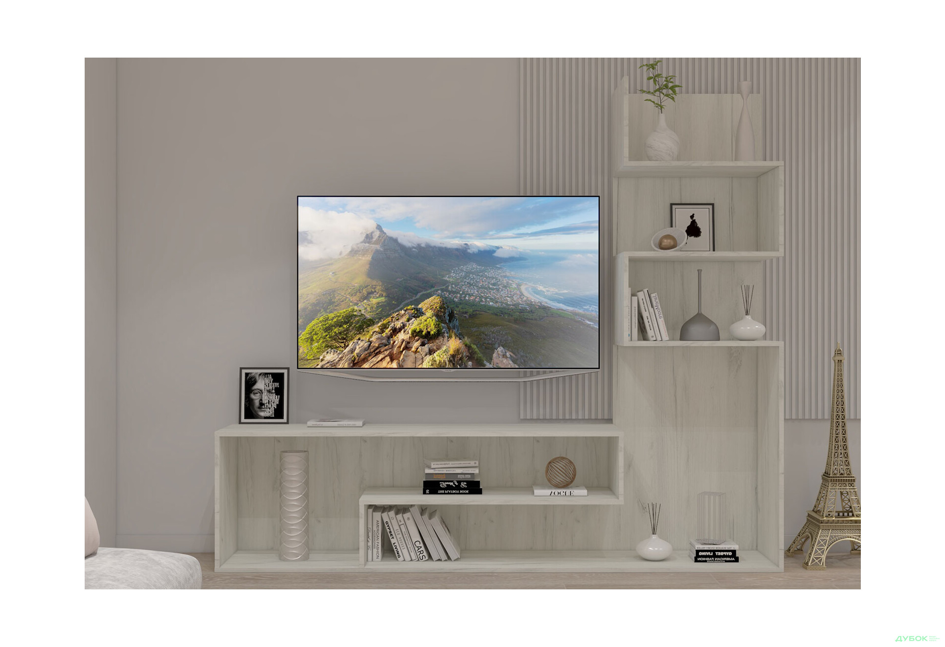 Изображение 1 - Гостиная Viant ВТ-7 со стелажом 200 см, дуб крафт белый