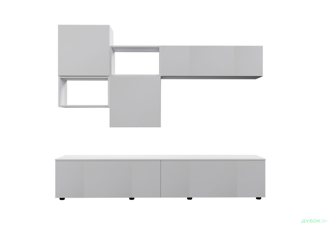 Зображення 2 - Вітальня Viant ВТ-8 з навісними полицями 180 см, біла