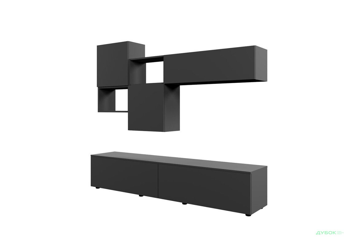 Зображення 3 - Вітальня Viant ВТ-8 з навісними полицями 180 см, антрацит