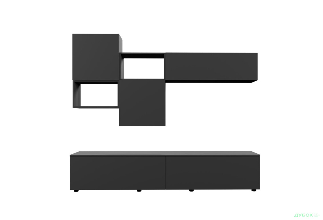 Зображення 2 - Вітальня Viant ВТ-8 з навісними полицями 180 см, антрацит