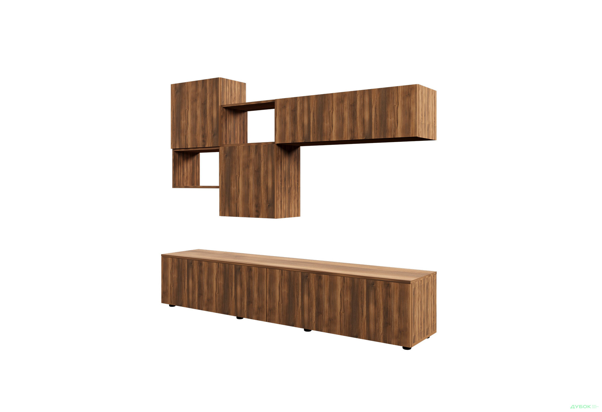 Зображення 2 - Вітальня Viant ВТ-8 з навісними полицями 180 см, бурштин