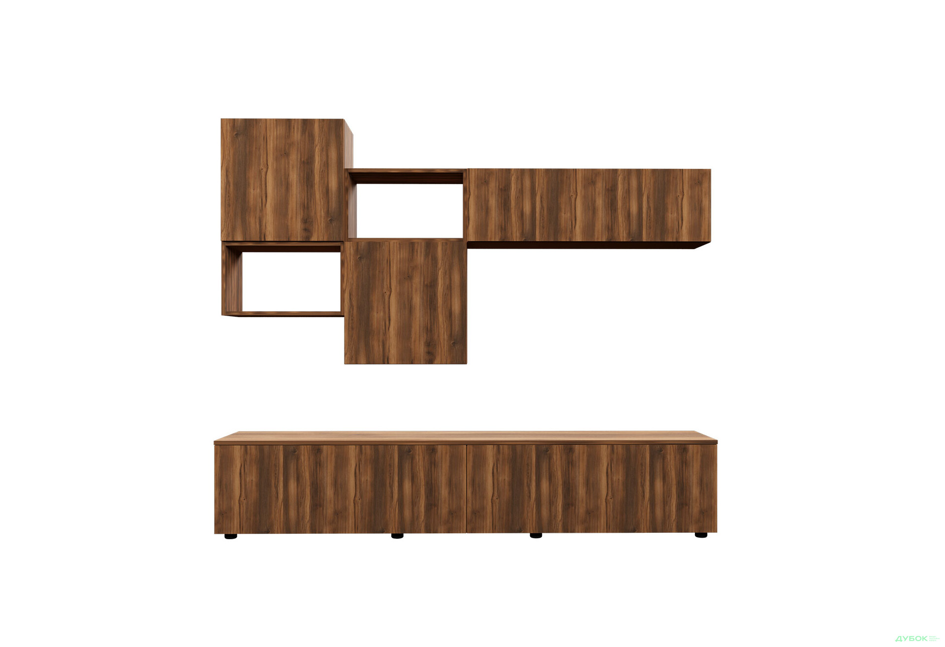 Зображення 3 - Вітальня Viant ВТ-8 з навісними полицями 180 см, бурштин