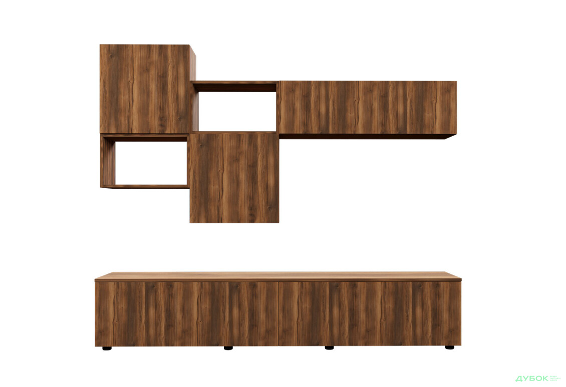 Зображення 3 - Вітальня Viant ВТ-8 з навісними полицями 180 см, бурштин