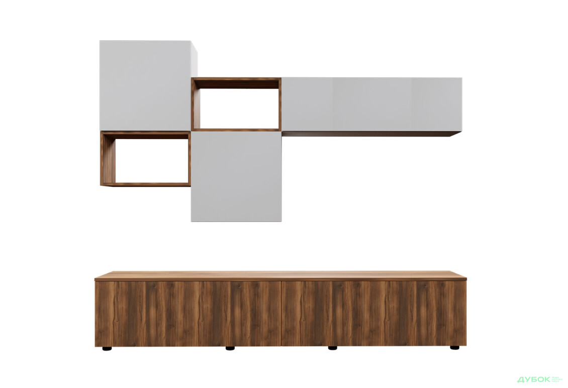 Изображение 3 - Гостиная Viant ВТ-8 с навесными полками 180 см, белый / янтарь