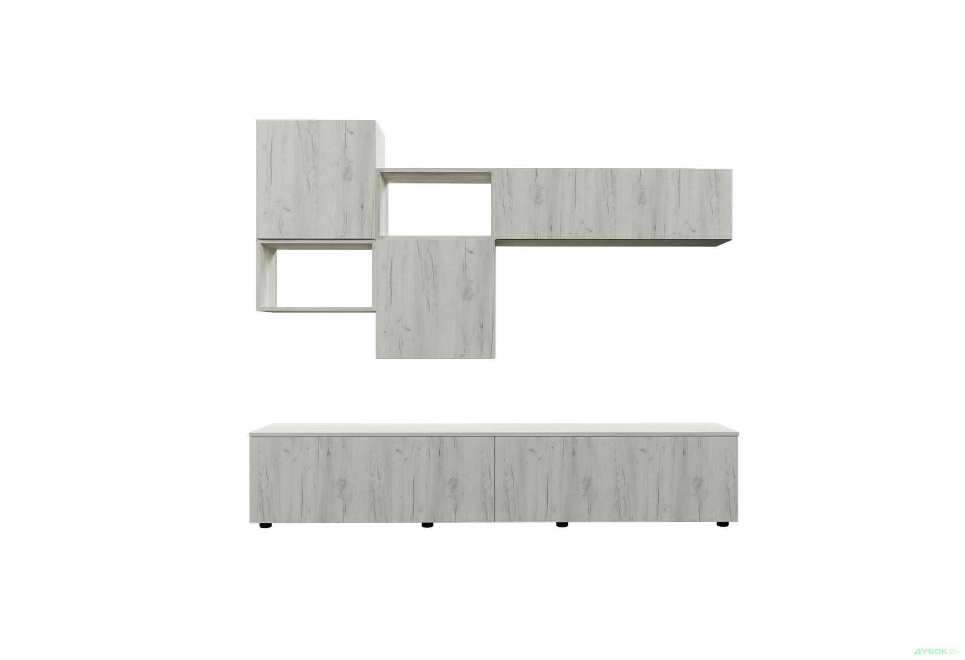 Изображение 2 - Гостиная Viant ВТ-8 с навесными полками 180 см, дуб крафт белый