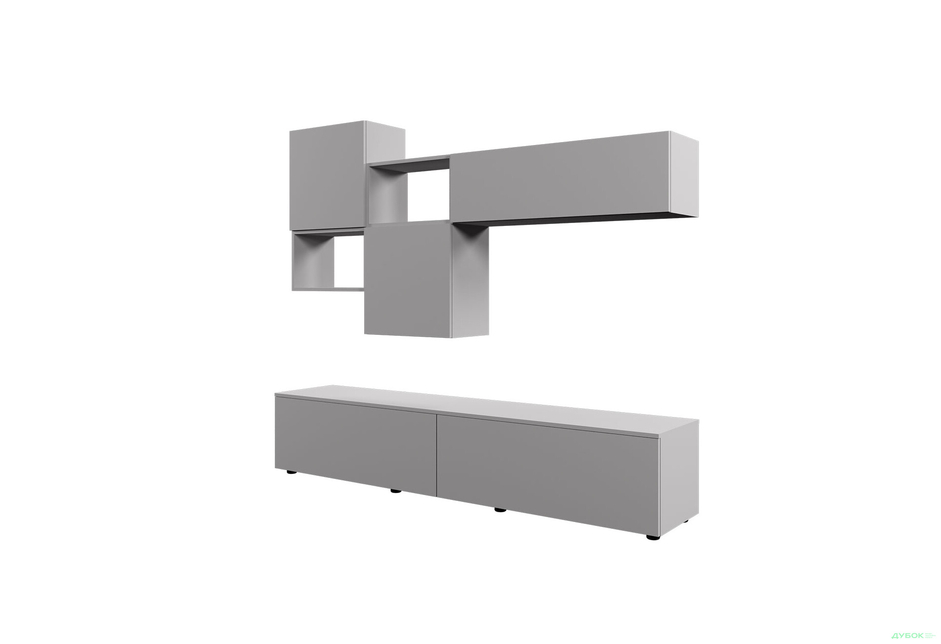 Зображення 3 - Вітальня Viant ВТ-8 з навісними полицями 180 см, сіра