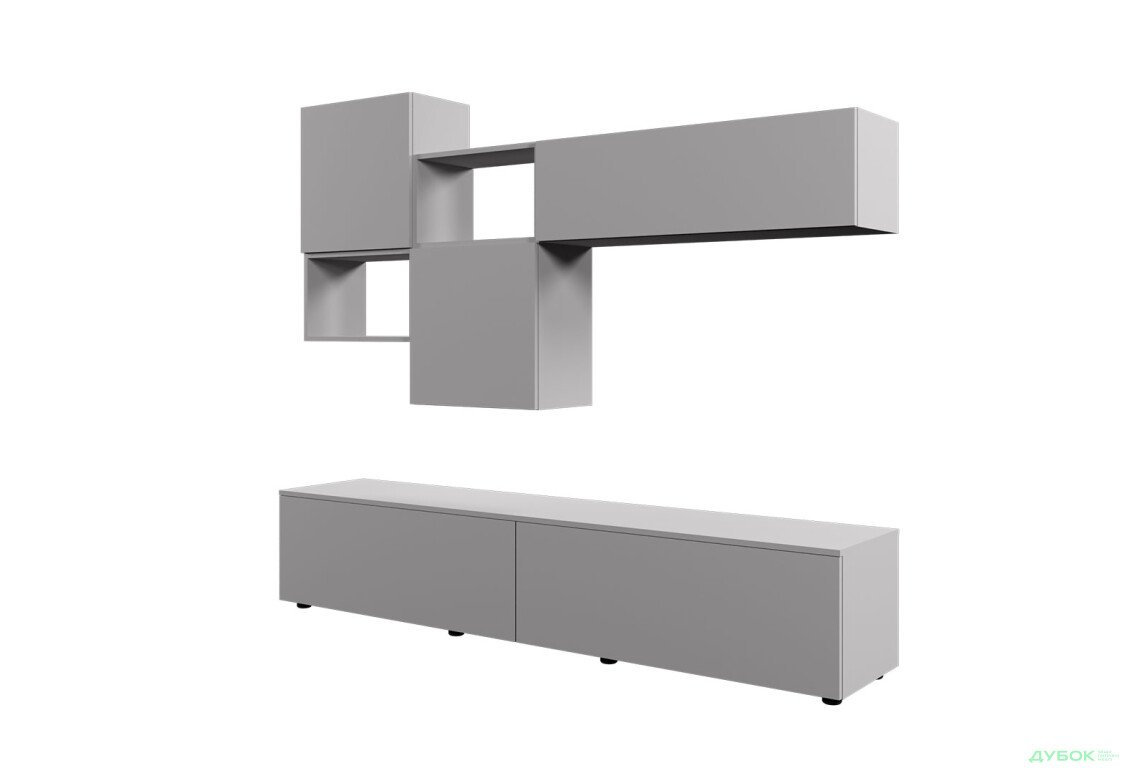 Зображення 3 - Вітальня Viant ВТ-8 з навісними полицями 180 см, сіра