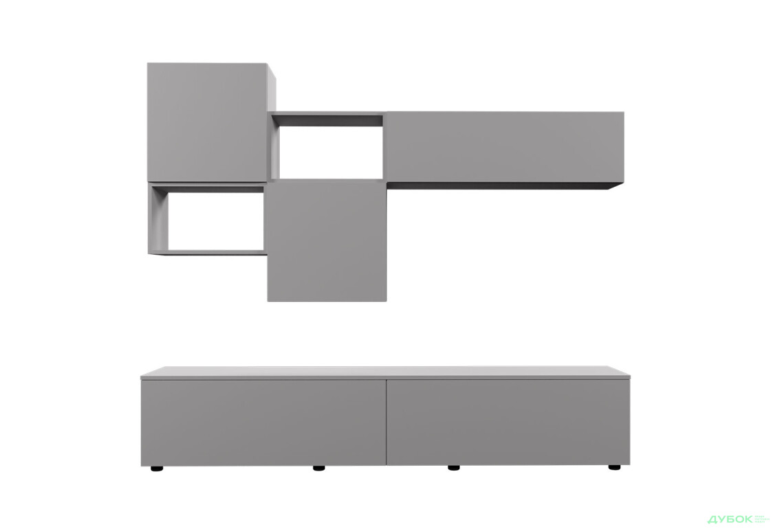 Зображення 2 - Вітальня Viant ВТ-8 з навісними полицями 180 см, сіра