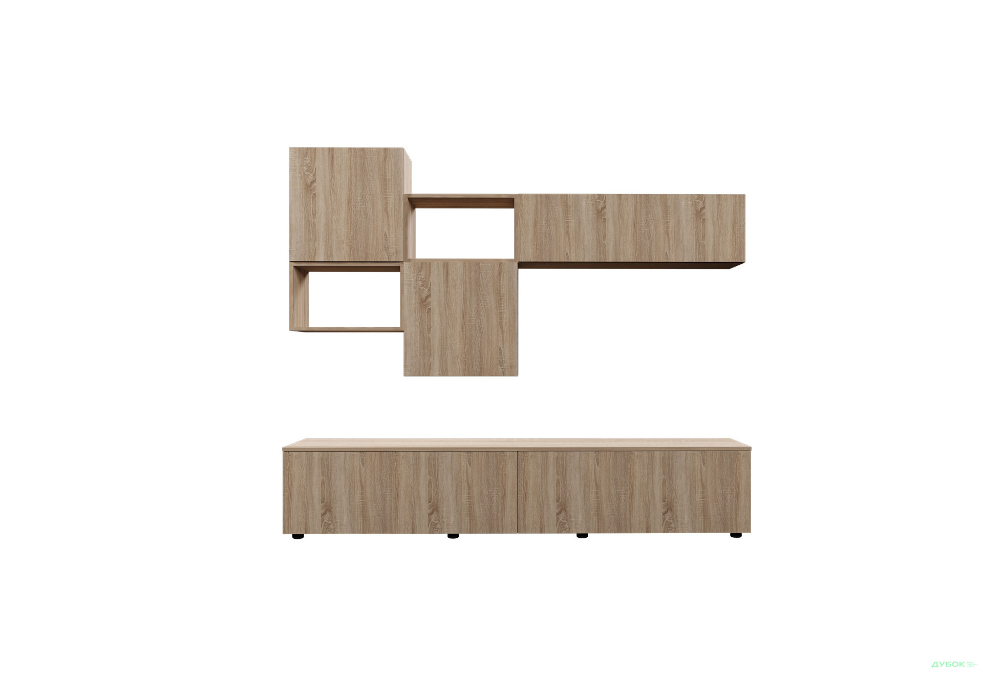 Зображення 3 - Вітальня Viant ВТ-8 з навісними полицями 180 см, дуб сонома