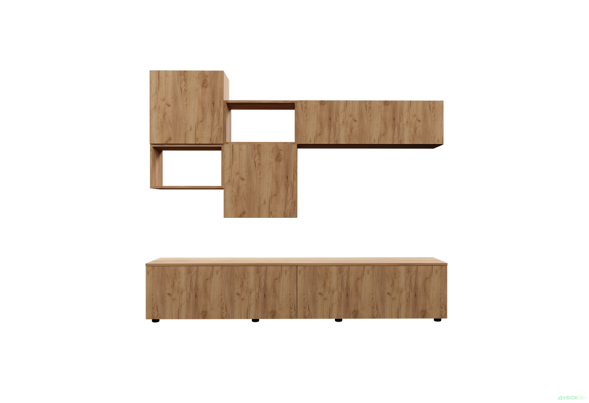 Зображення 3 - Вітальня Viant ВТ-8 з навісними полицями 180 см, дуб тахо