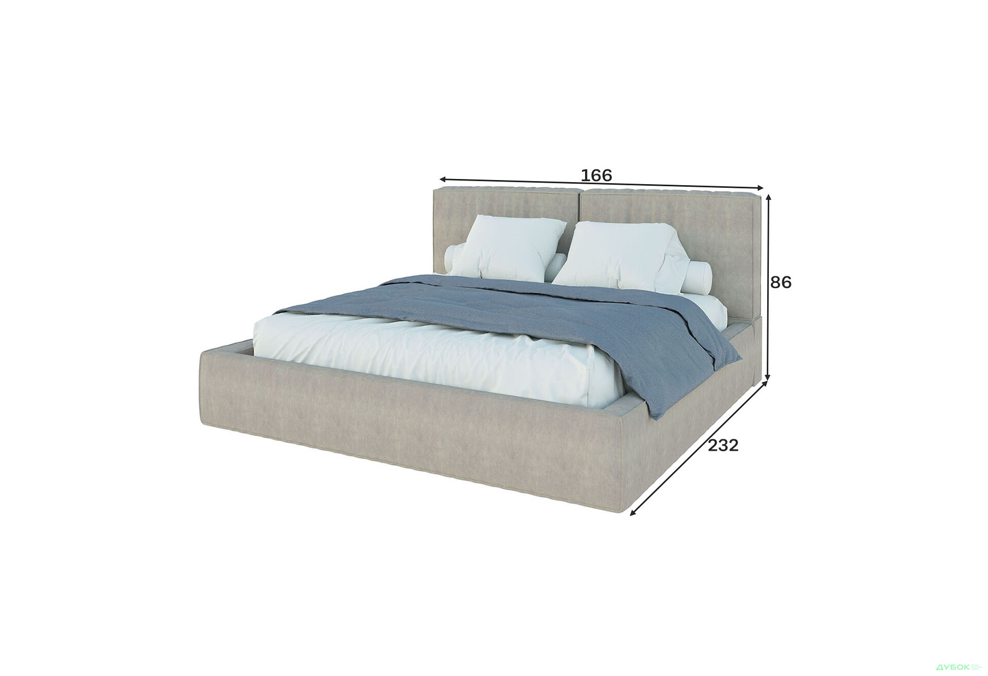 Зображення 5 - Ліжко-подіум Світ Меблів Ванесса 4, 140х200 см підйомне, велюр Багіра 32