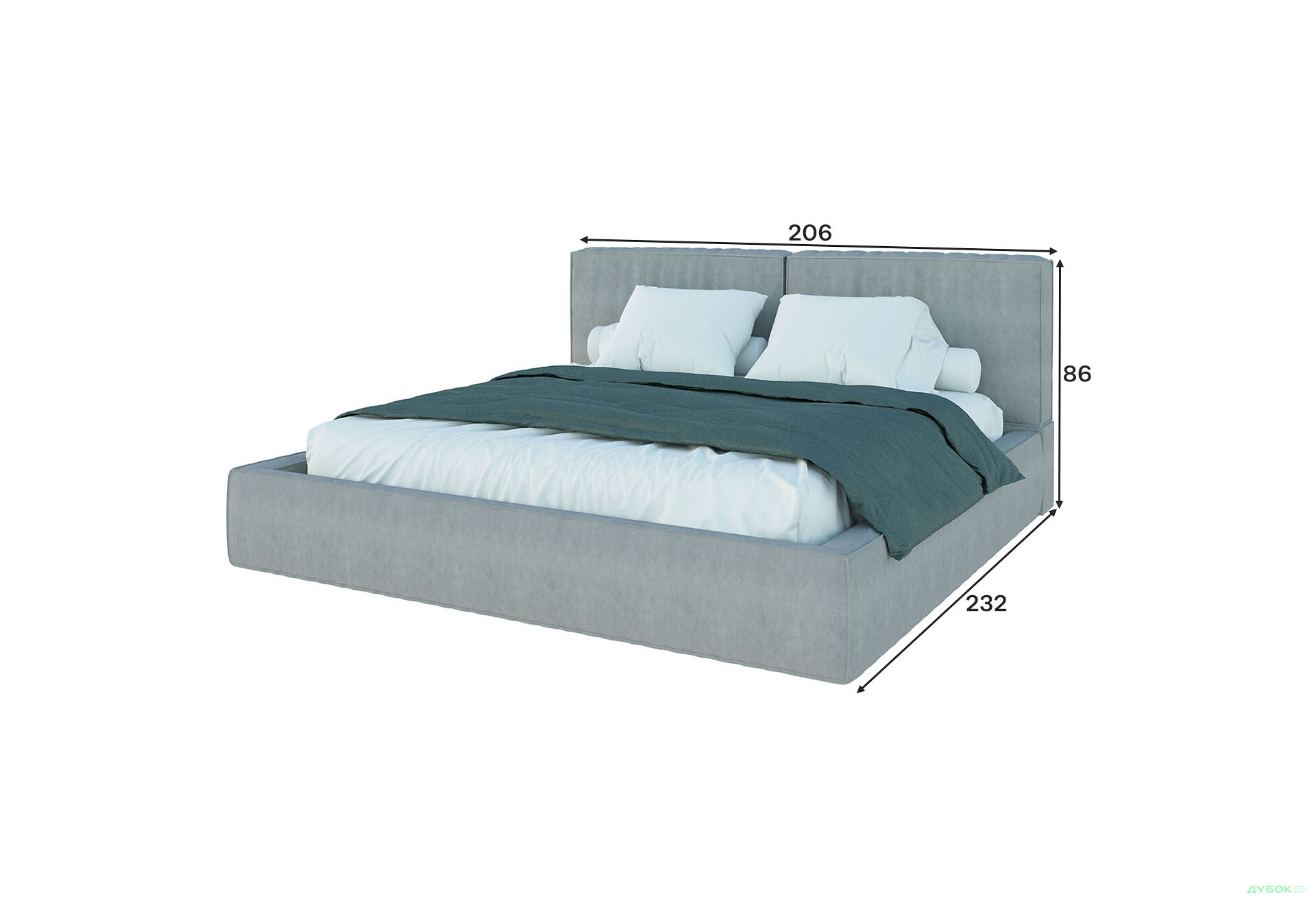 Зображення 5 - Ліжко-подіум Світ Меблів Ванесса 4, 180х200 см підйомне, велюр Багіра 35