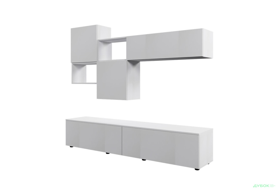 Зображення 3 - Вітальня Viant ВТ-8 з навісними полицями 200 см, біла