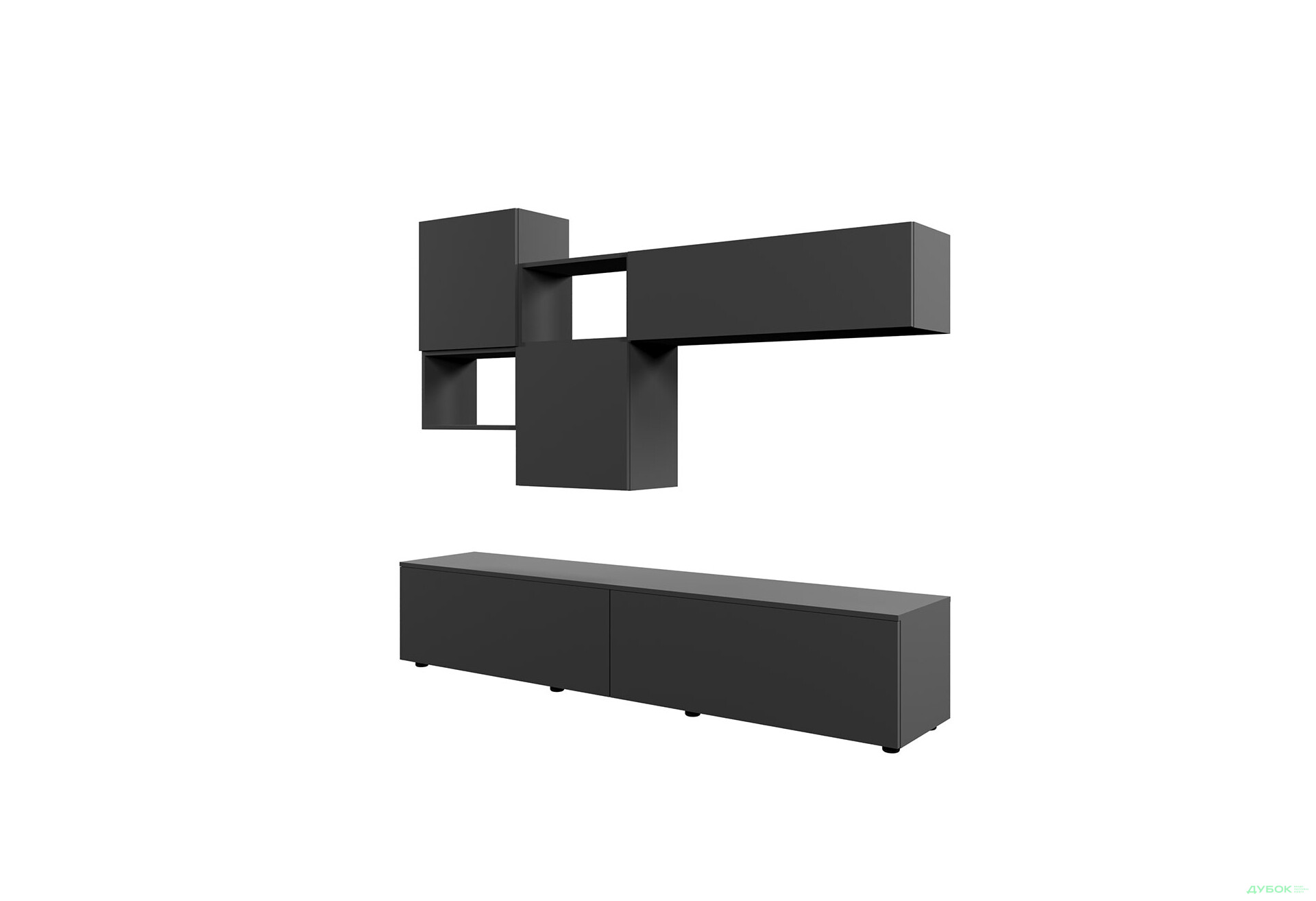 Зображення 3 - Вітальня Viant ВТ-8 з навісними полицями 200 см, антрацит