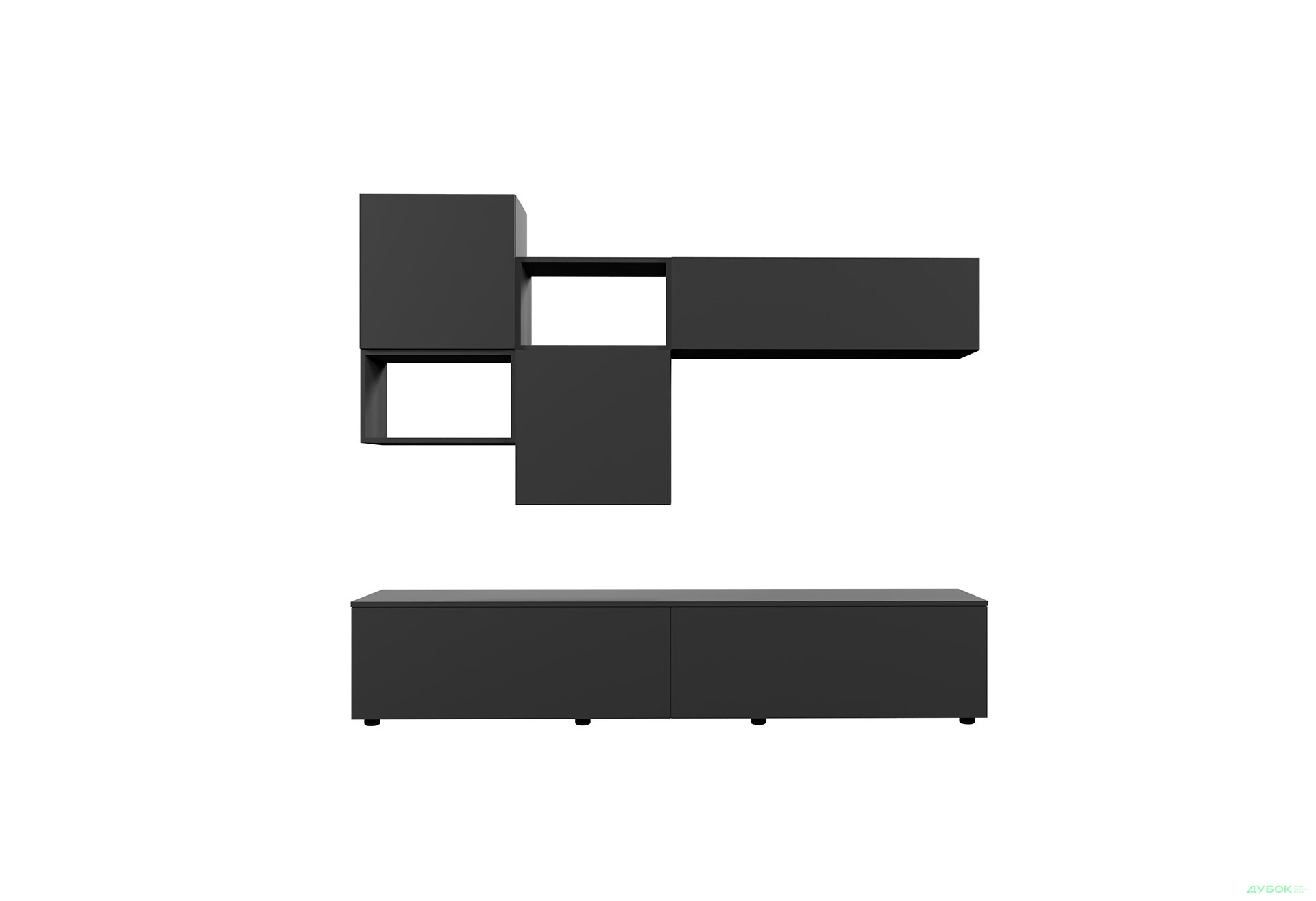 Зображення 2 - Вітальня Viant ВТ-8 з навісними полицями 200 см, антрацит