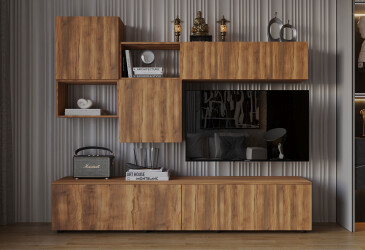 Гостиная Viant ВТ-8 с навесными полками 200 см, янтарь