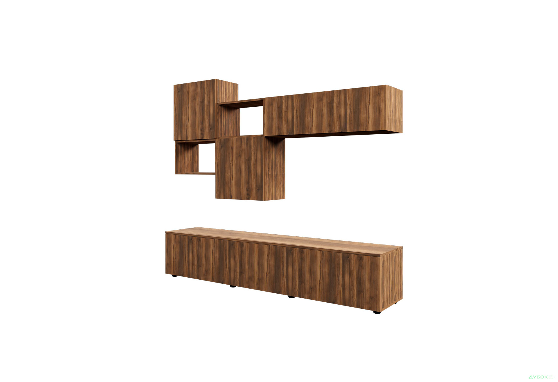 Зображення 3 - Вітальня Viant ВТ-8 з навісними полицями 200 см, бурштин